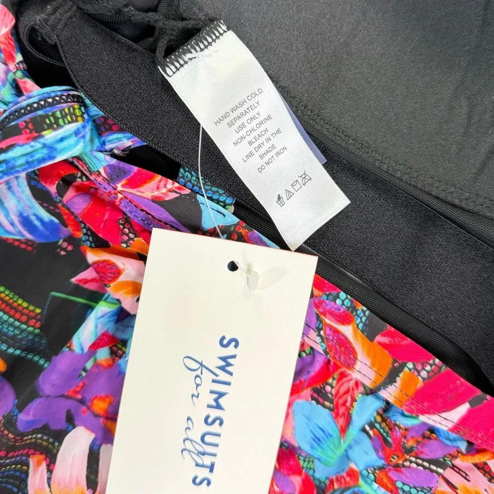 Swimsuits For All Women Floral Tropical Blouson Tankini Top 16 NWT‎
